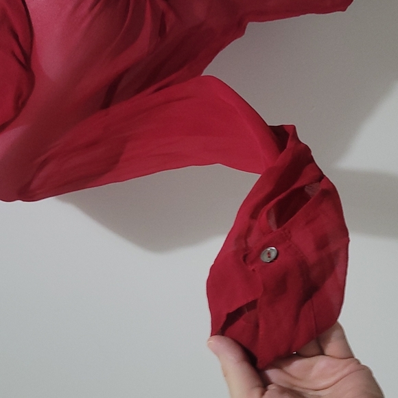 Deborah hill 100% silk red blouse size 8 - Picture 3 of 8